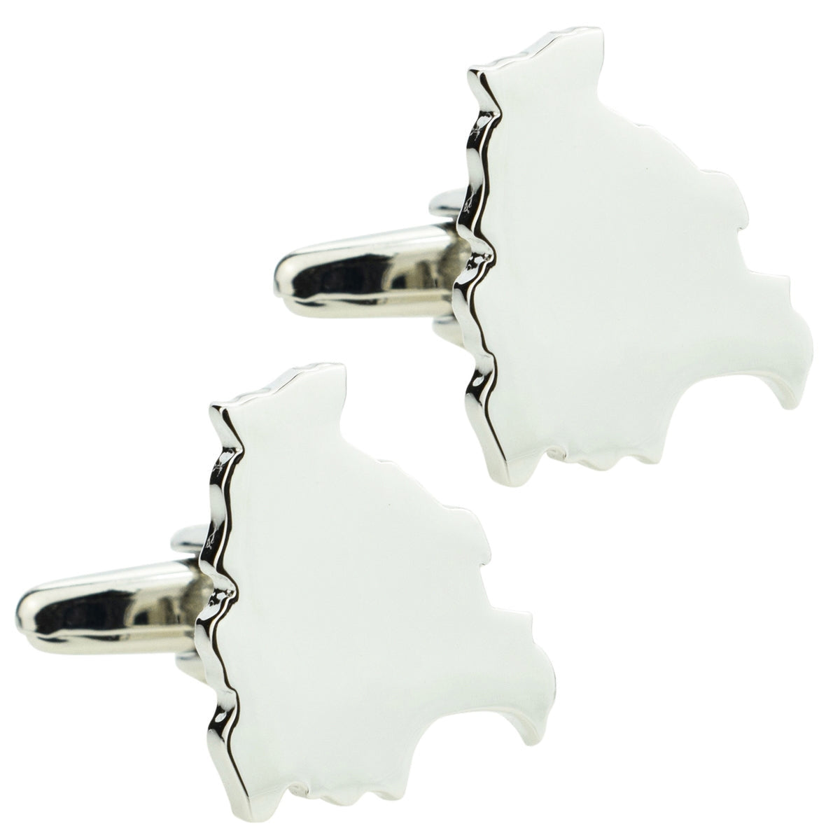 Outline Map of Bolivia Rhodium Plated Cufflinks | Ashton and Finch