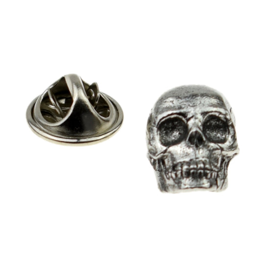 Medieval Skull English Pewter Lapel Pin Badge