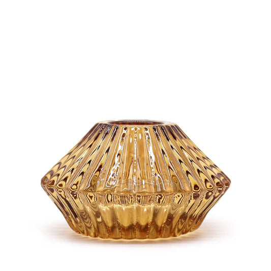 Flower Design Reversible Candle/Tealight Holder – Antique Amber