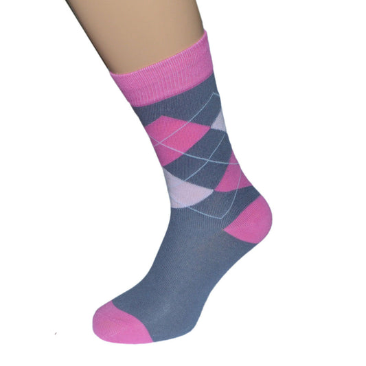 Hot Pink Diamond Pattern Bright Mens Socks| Ashton and Finch