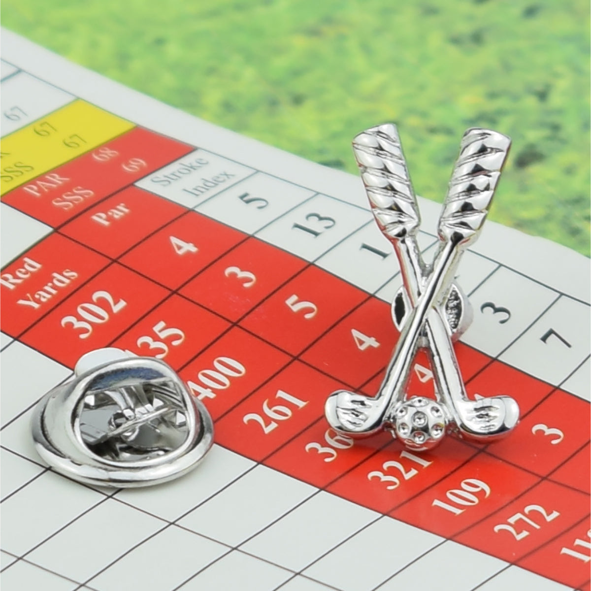 Crossed Golf Clubs Lapel Pin Badge (AJTP093)