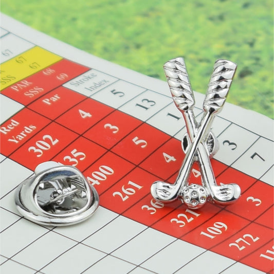Crossed Golf Clubs Lapel Pin Badge (AJTP093)