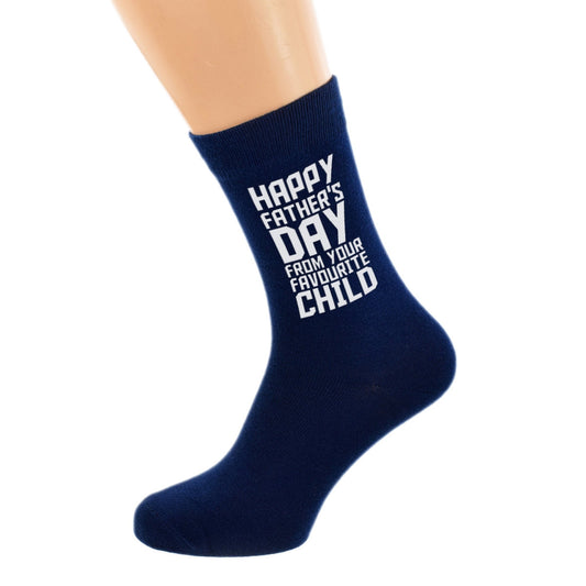 Happy Fathers Day From Your Favourite Child Navy Blue Socks| Ashton and Finch
