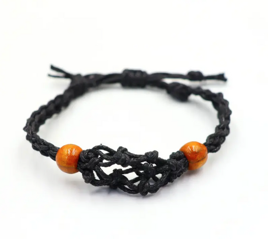 Black Gemstone Bracelet Cord
