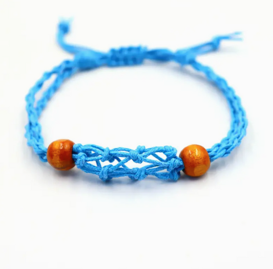 Blue Gemstone Bracelet Cord