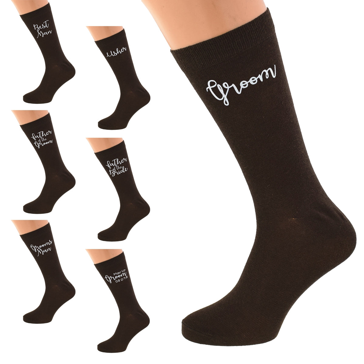 Brown Groom Wedding Socks | Ashton and Finch