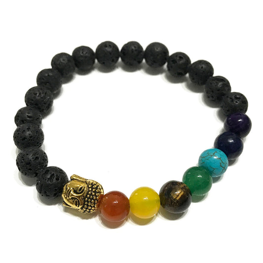 Buddha Chakra Lava Stone Bracelet