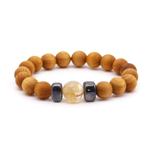 Citrine Cedarwood Solar Plexus Chakra Bangle