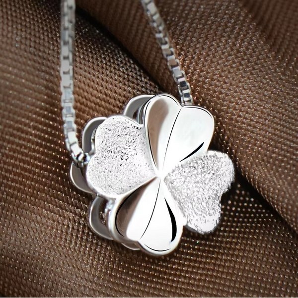 925 Sterling Silver Clover Shamrock Irish Necklace