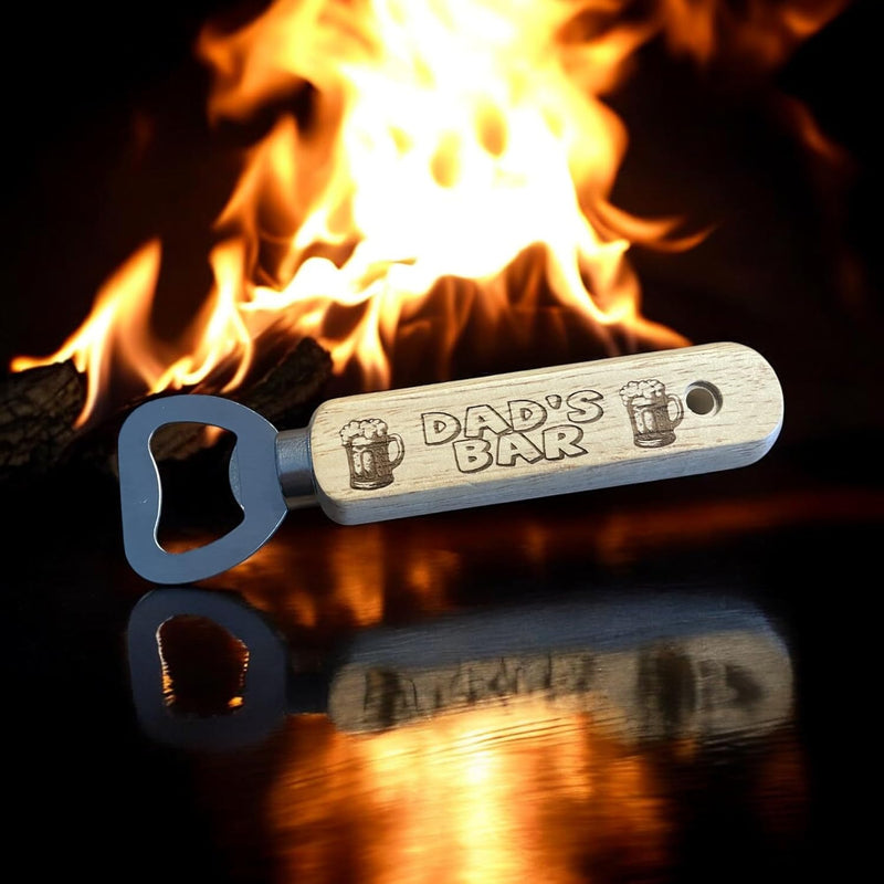 Dads Bar Wooden Beer Bottle Opener
