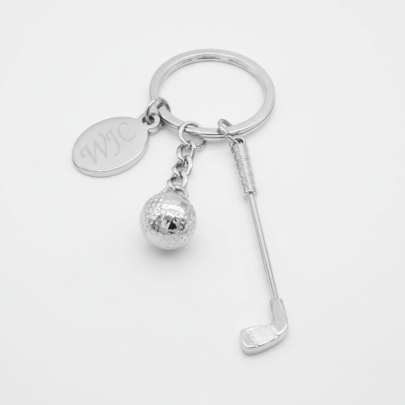Engravable Golf Club & Golf Ball Keyring