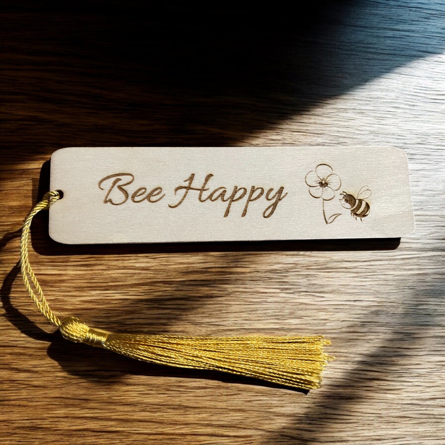 Engraved Wooden Bee Happy Bookmark  Thoughtful Gift  | Ashton and Finch