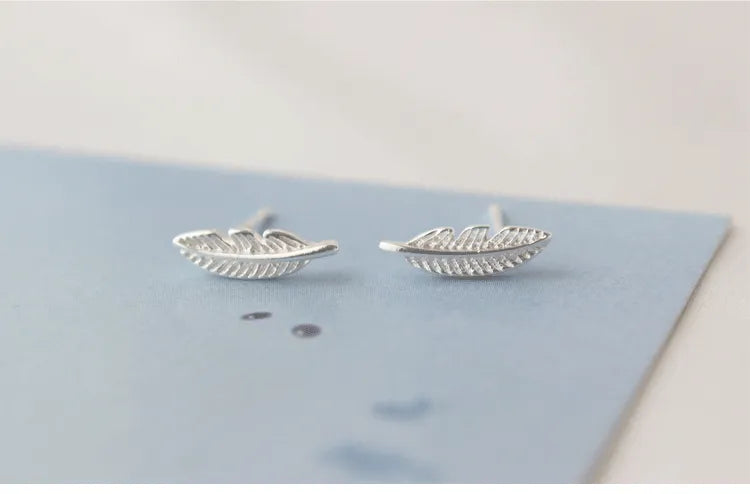 Feather Earrings Stud 925 Silver | Ashton and Finch