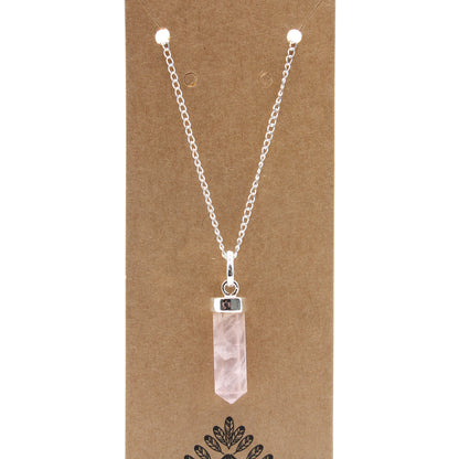 Gemstone Classic Point Pendant - Rose Quartz