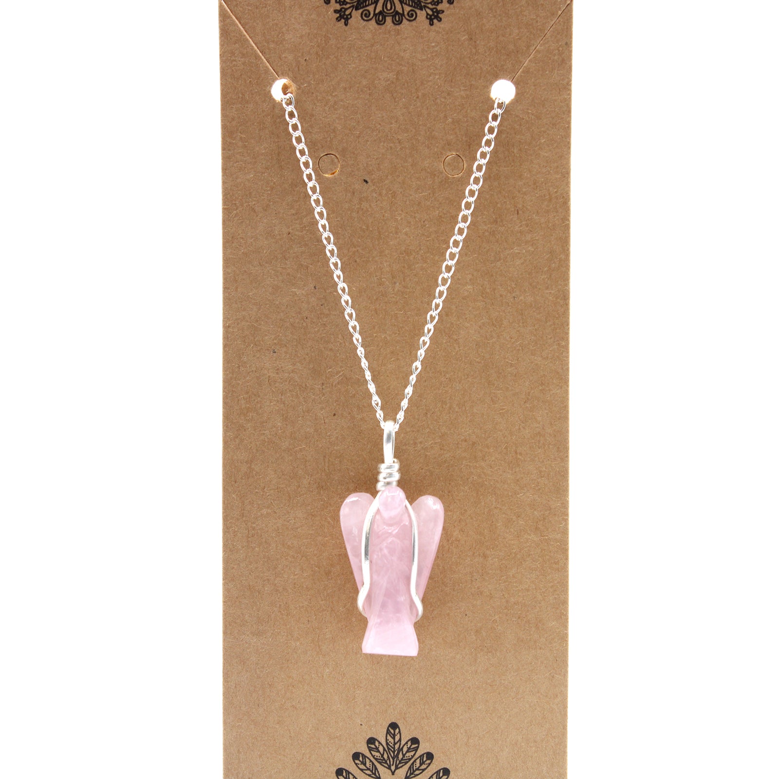 Gemstone Guardian Angel Pendant - Rose Quartz