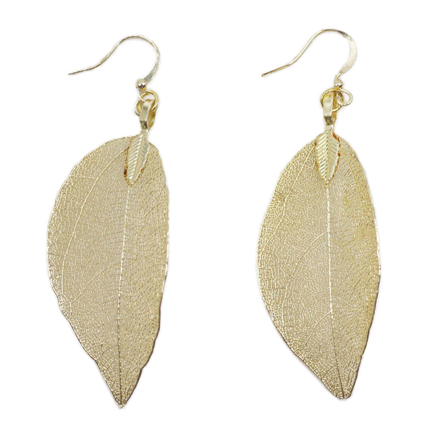 Gold Bravery Leaf Earrings