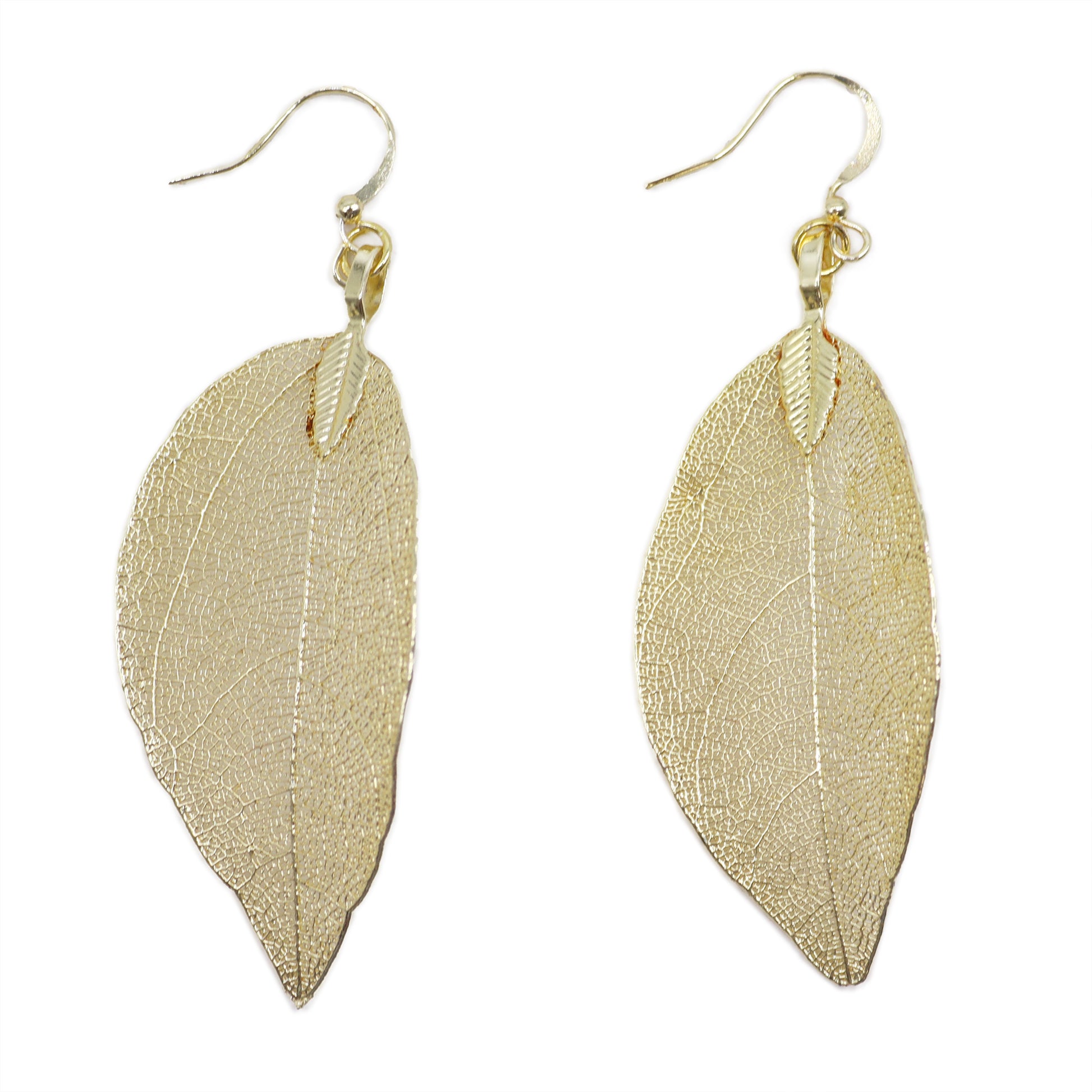 Gold Bravery Leaf Earrings