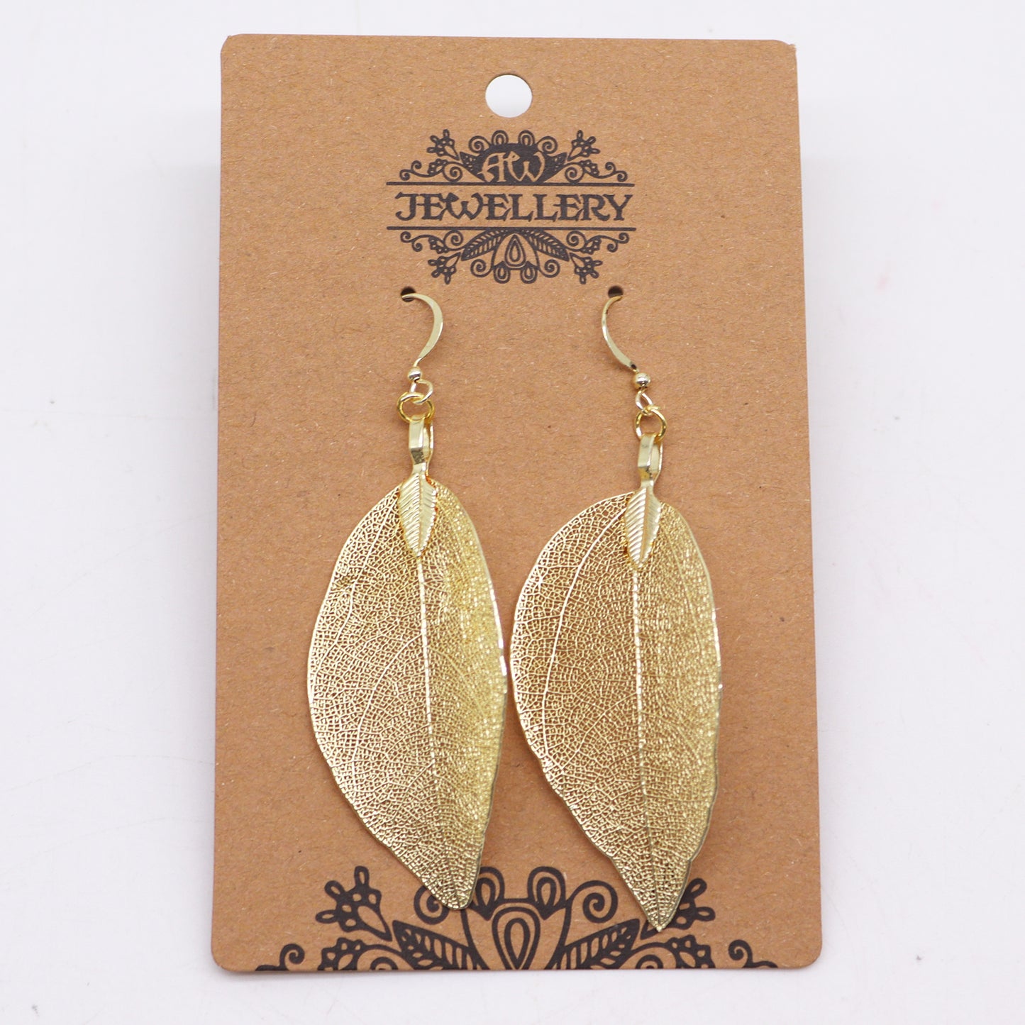 Gold Bravery Leaf Earrings