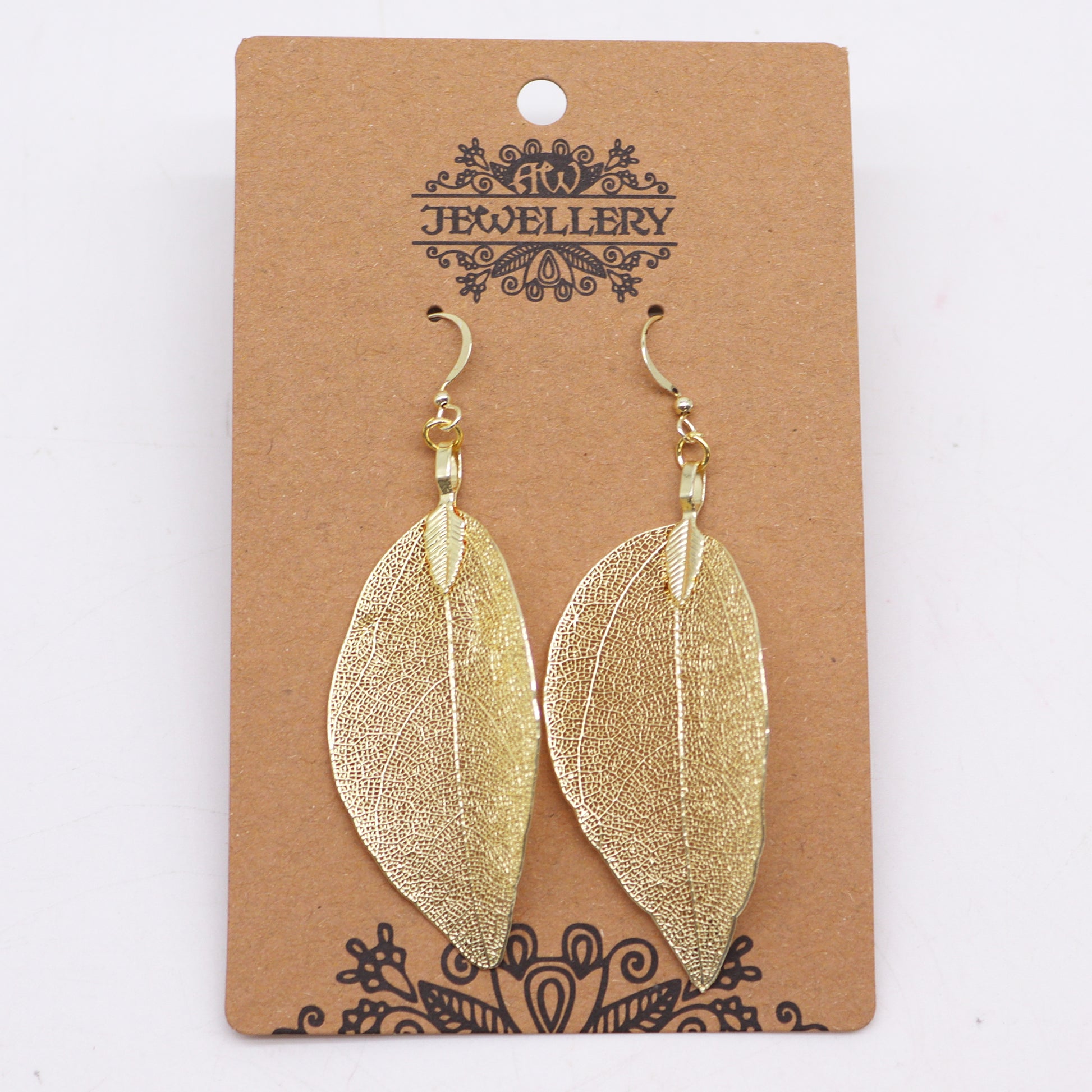 Gold Bravery Leaf Earrings