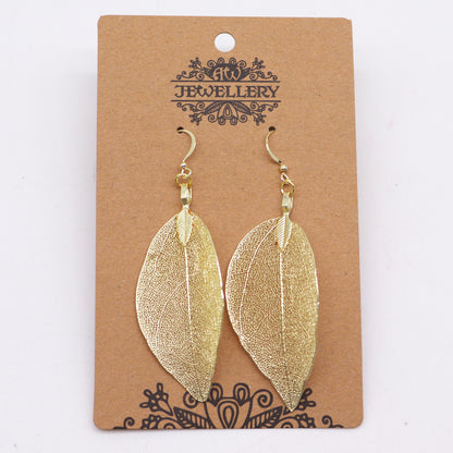 Gold Bravery Leaf Earrings