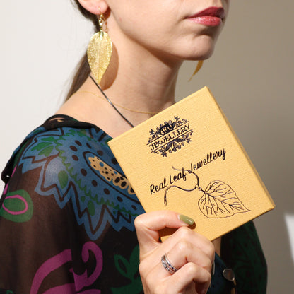 Gold Bravery Leaf Earrings