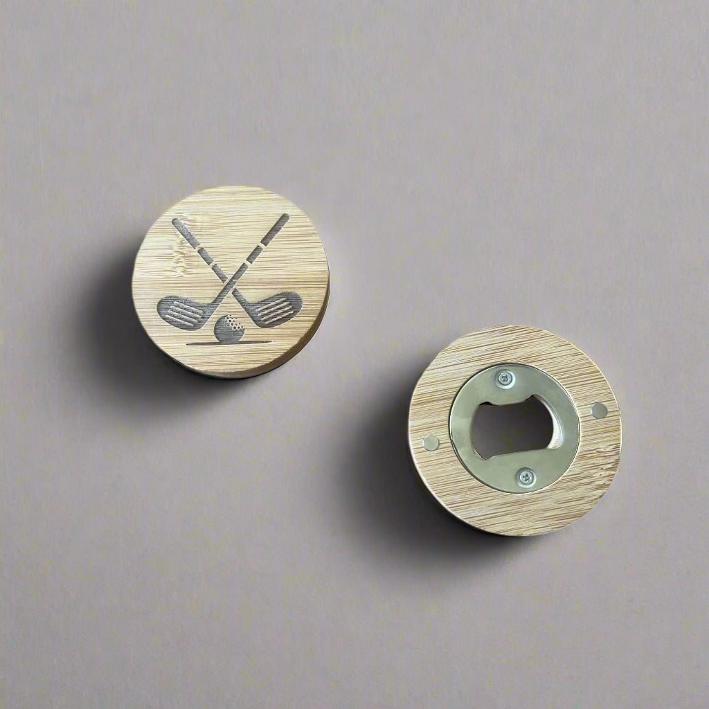 Golf Clubs Fridge Magnet Bottle Opener