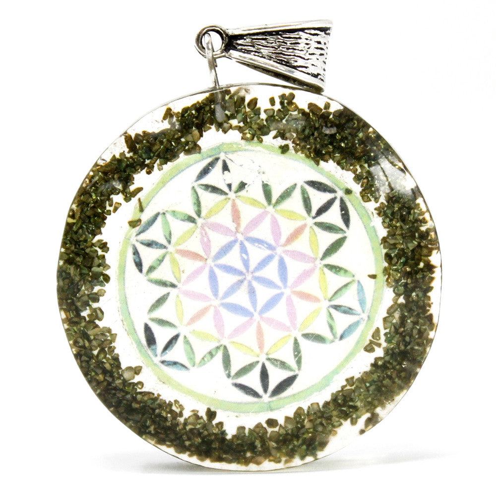 Greenstone Mandala Orgonite Power Pendant
