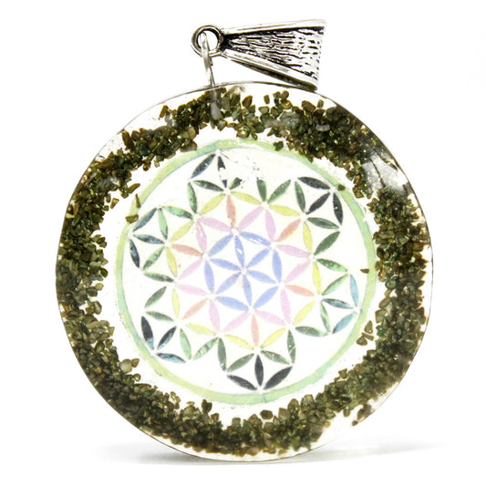 Greenstone Mandala Orgonite Power Pendant
