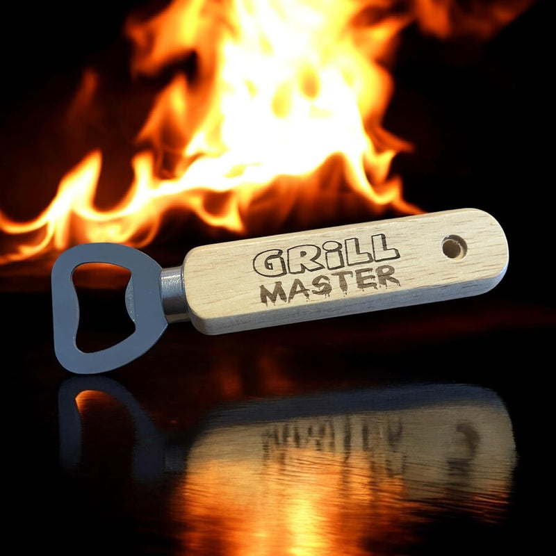 Grill Master Wooden Bottle Opener