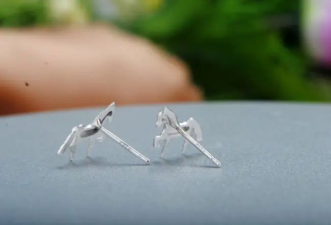 Sterling Silver Horse Stud Earrings – 925 Silver