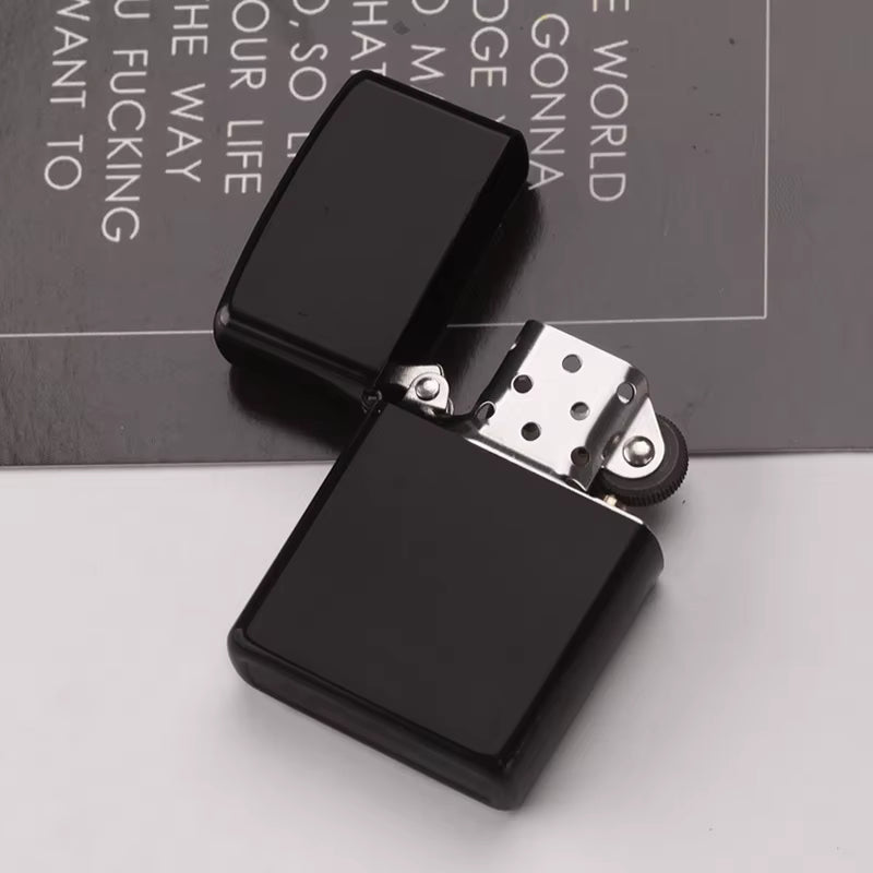 Pisces Zodiac Petrol Lighter Black