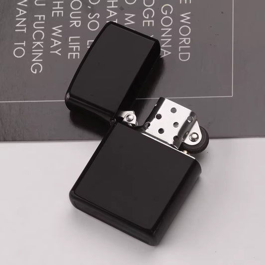 Pisces Zodiac Petrol Lighter Black