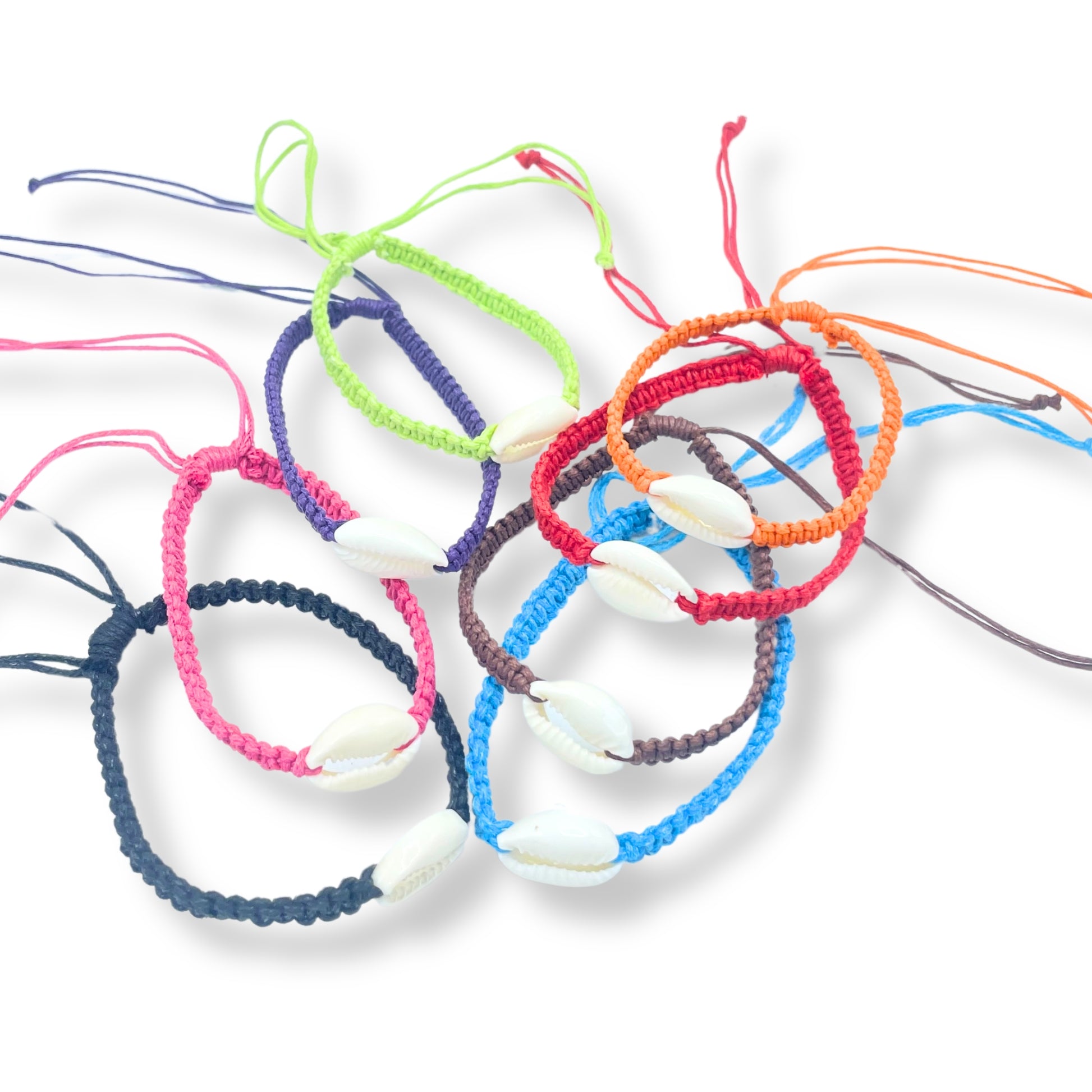 Handmade Friendship Bracelets - Assorted Cowrie Chums Shell Design 4o mini