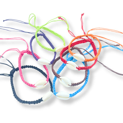 Handmade Friendship Bracelets - Assorted Cowrie Chums Shell Design 4o mini