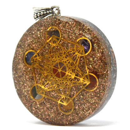 Large Multi Power Chakra Orgonite Power Pendant