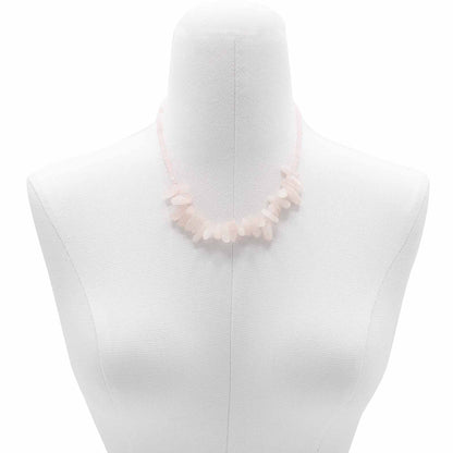 Longstone Gem Necklace - Rose Quartz
