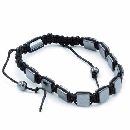 Magnetic Hematite Shamballa Bracelet - Flat Cubes
