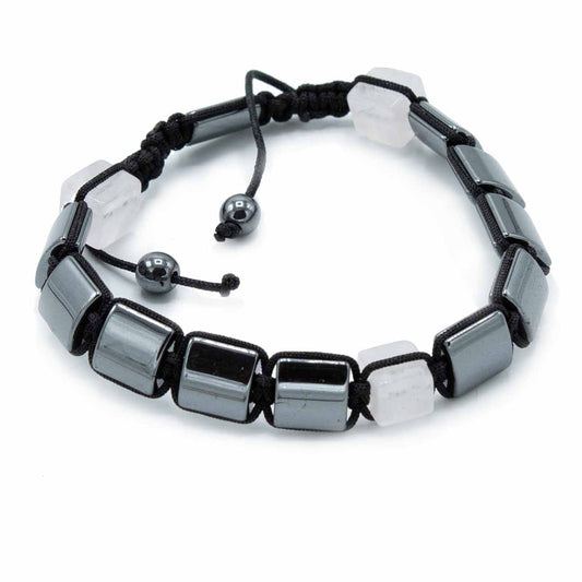 Magnetic Hematite Shamballa Bracelet - Rose Cuboids