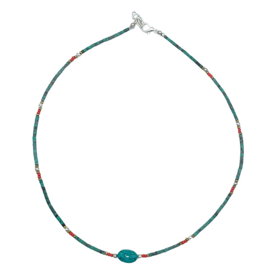 Nepalese Extra Fine Gem Necklace - Turquoise Stone & Beads