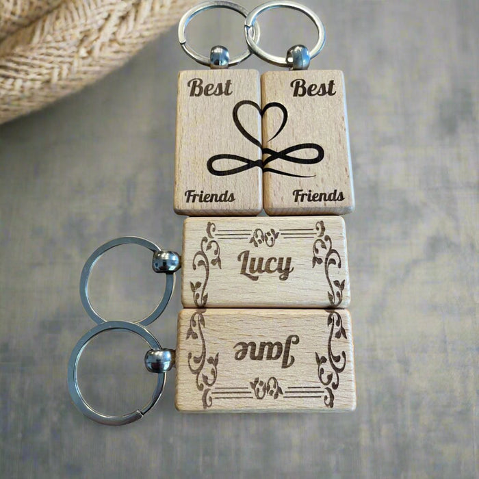 Personalised Best Friends Keyring Set Gift  | Ashton and Finch