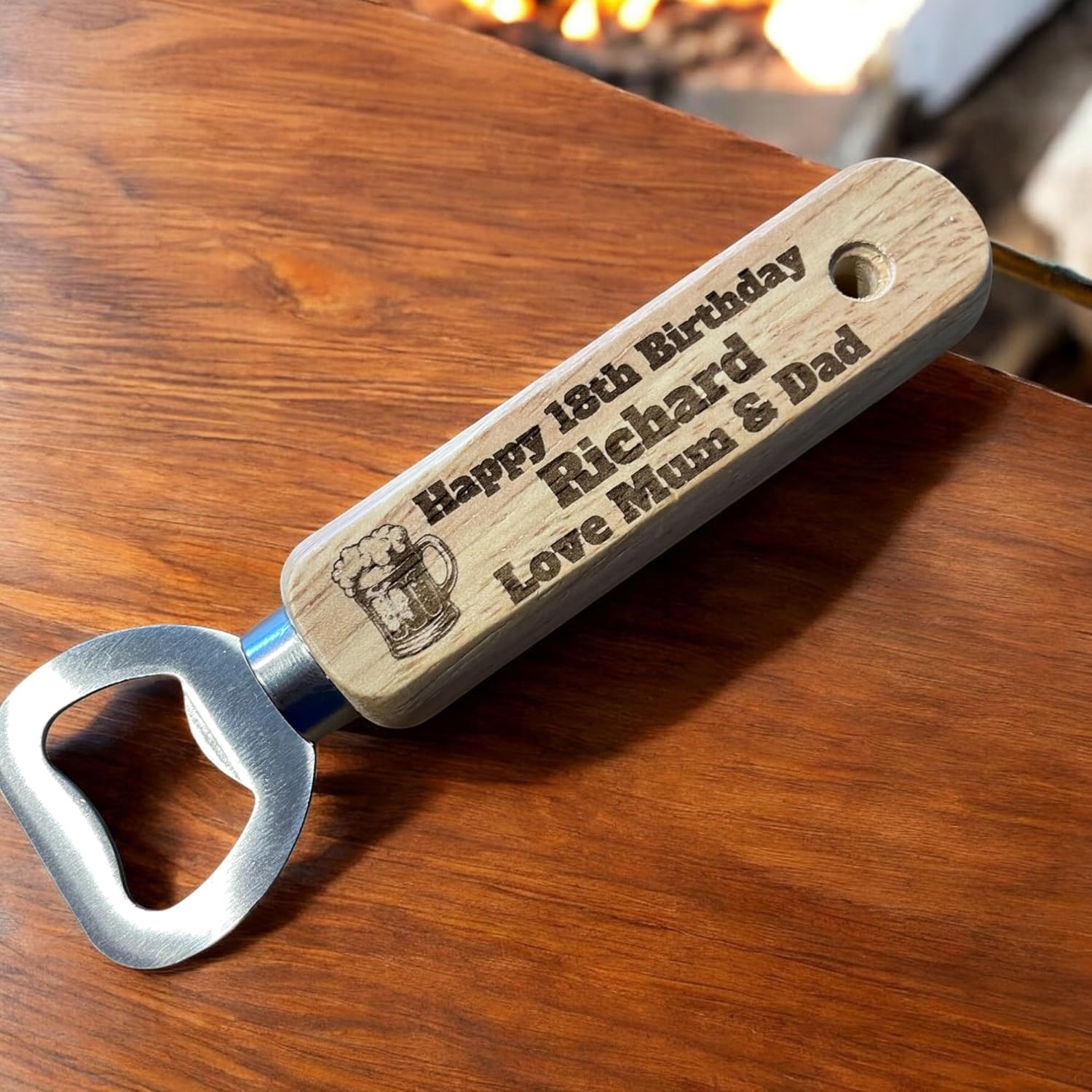 Personalised Birthday Wooden Beer Bottle Opener Gift  | Ashton and Finch