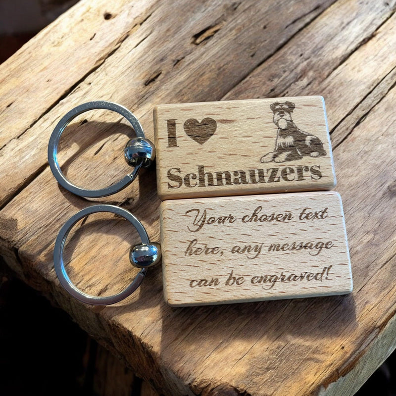 Schnauzer Keyring – Personalised Dog Lover Gift