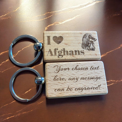 Personalised Wooden Afghan Hound Keyring Dog Lover Gift  | Ashton and Finch