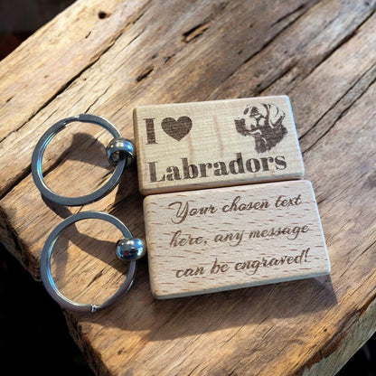 Personalised Wooden Labrador Keyring Dog Lover Gift  | Ashton and Finch