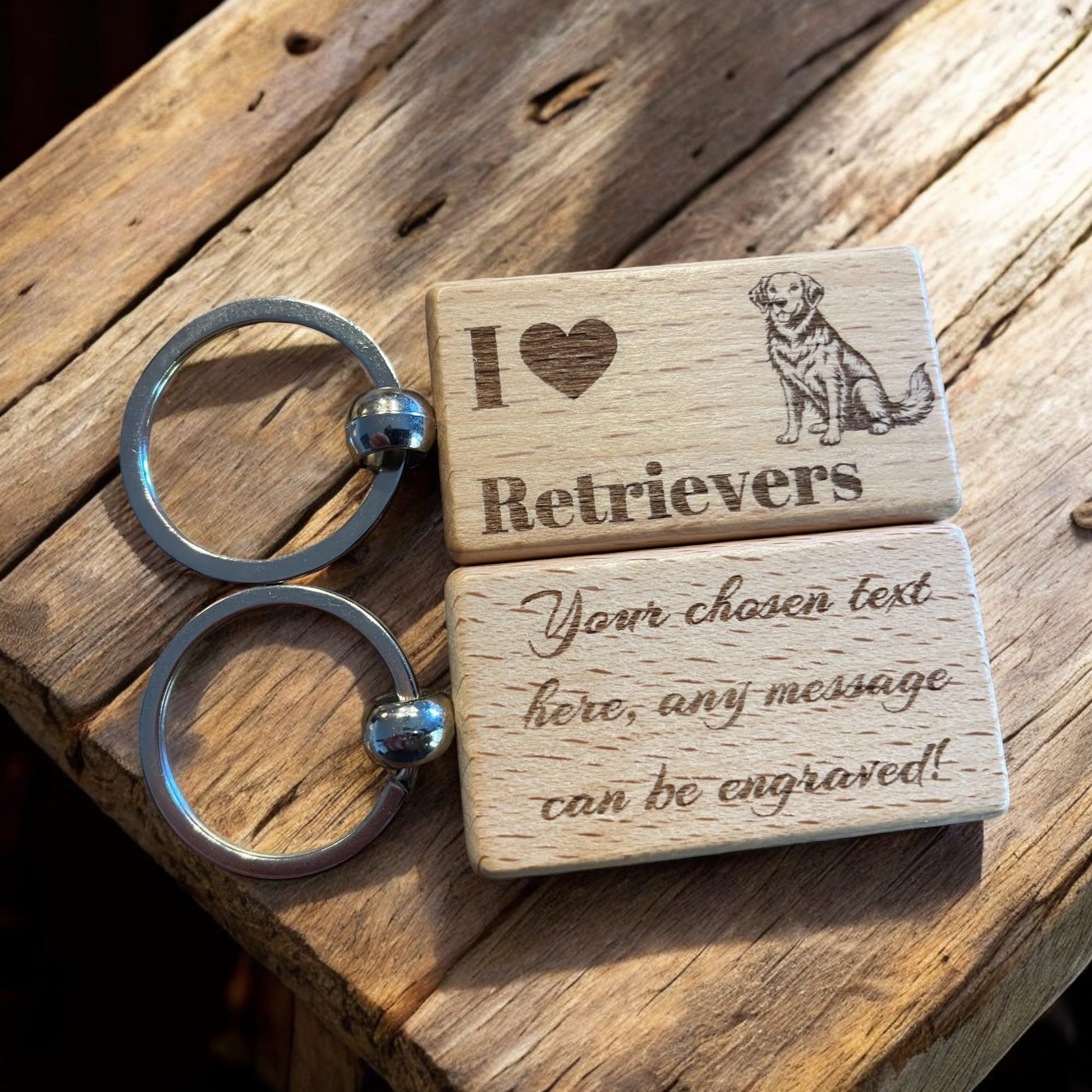 Personalised Wooden Retriever Keyring Dog Lover Gift  | Ashton and Finch
