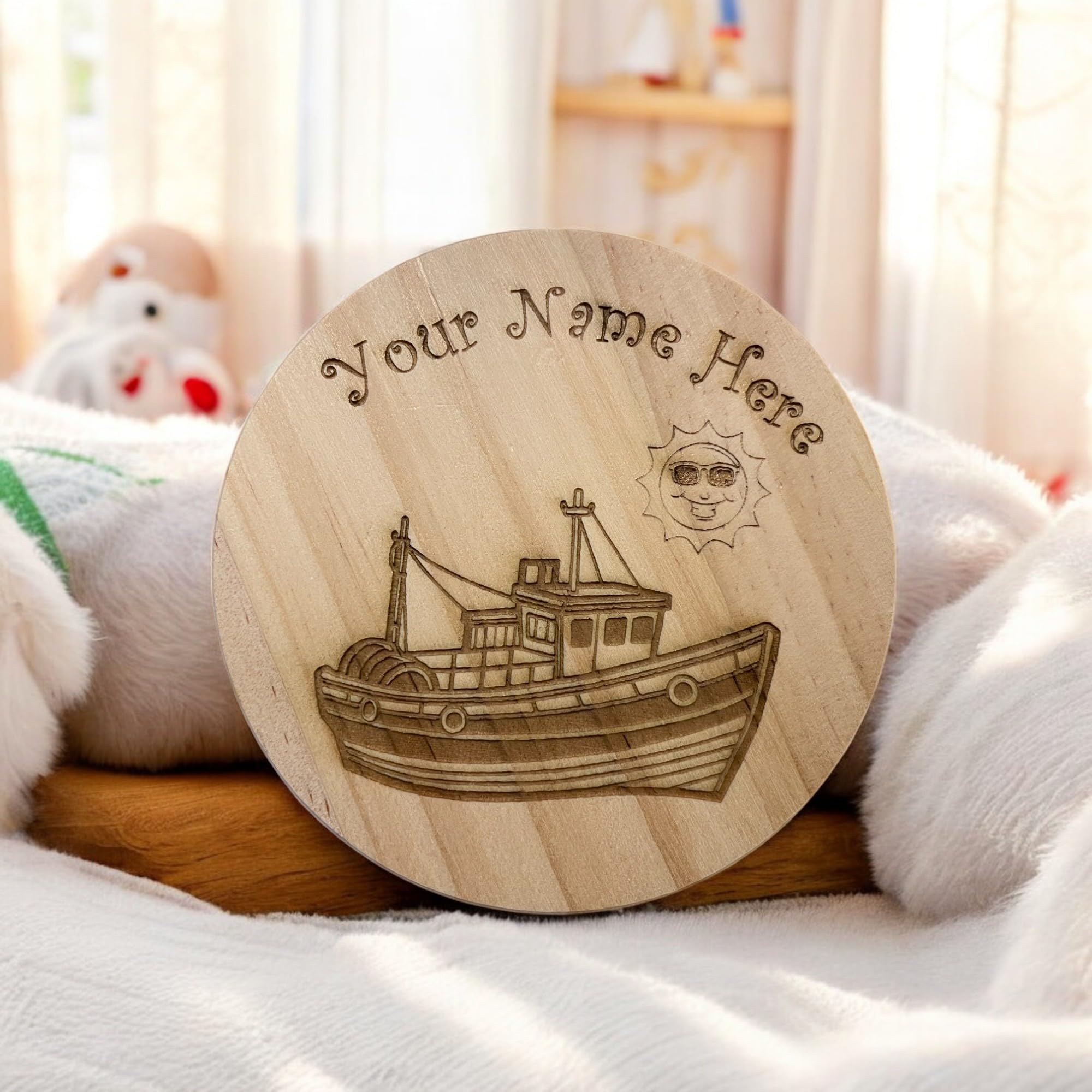 Personalised Boat Coaster – Ashton and Finch