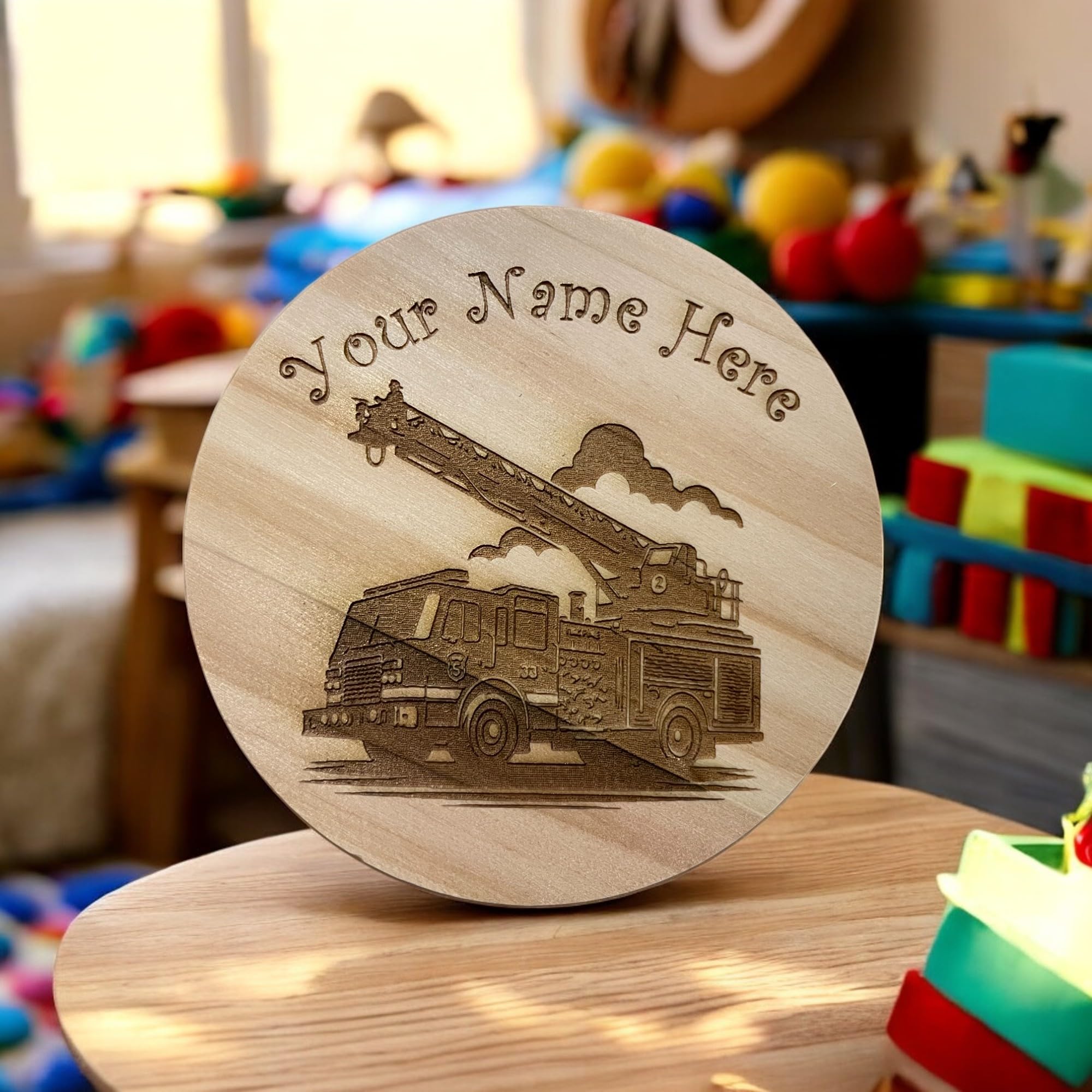 Coaster Personalised Fire Engine Wooden Engraved Design – Ashton and Finch