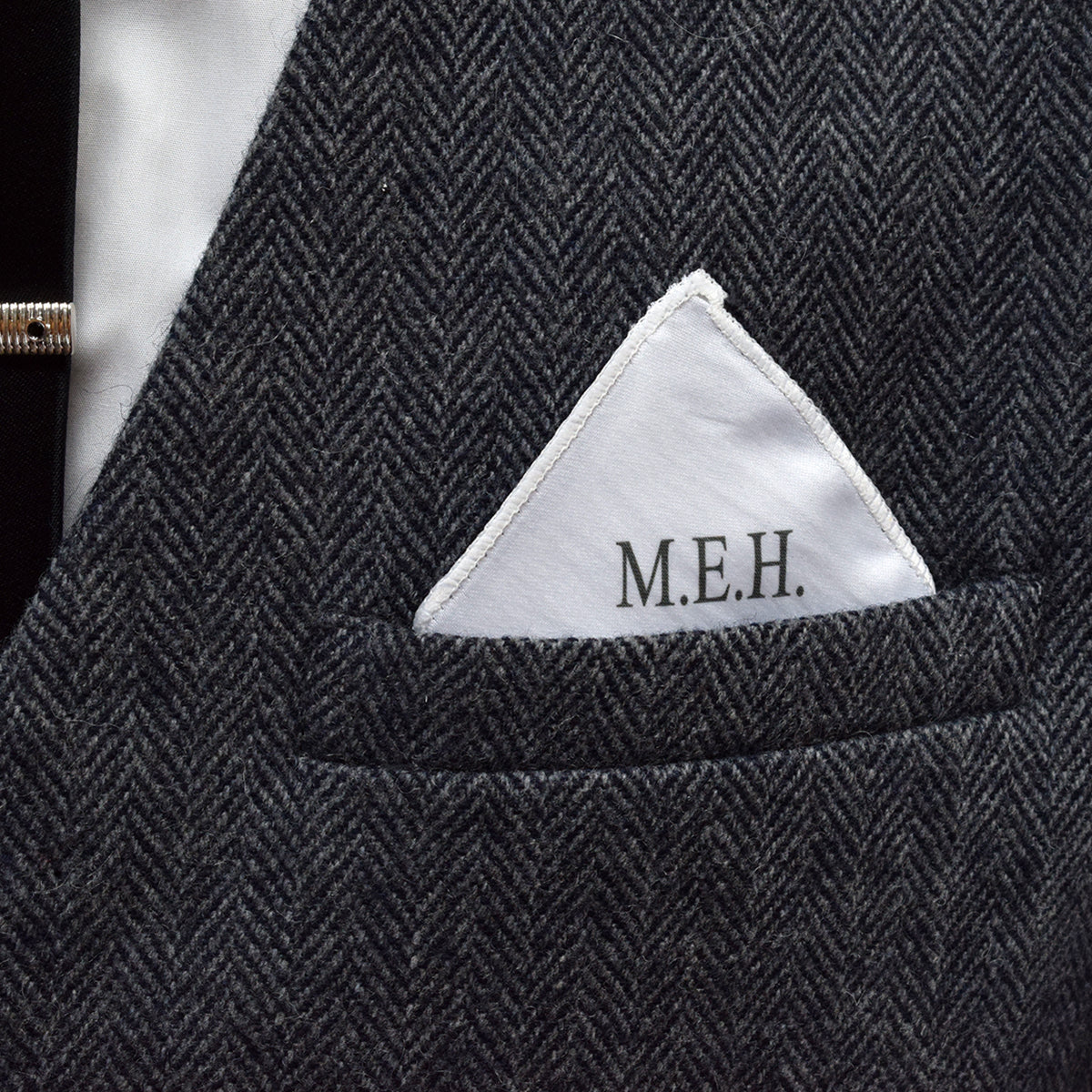 Personalised Monogram Fancy Script Pocket Square