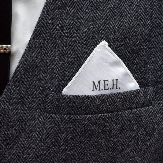 Personalised Monogram Fancy Script Pocket Square