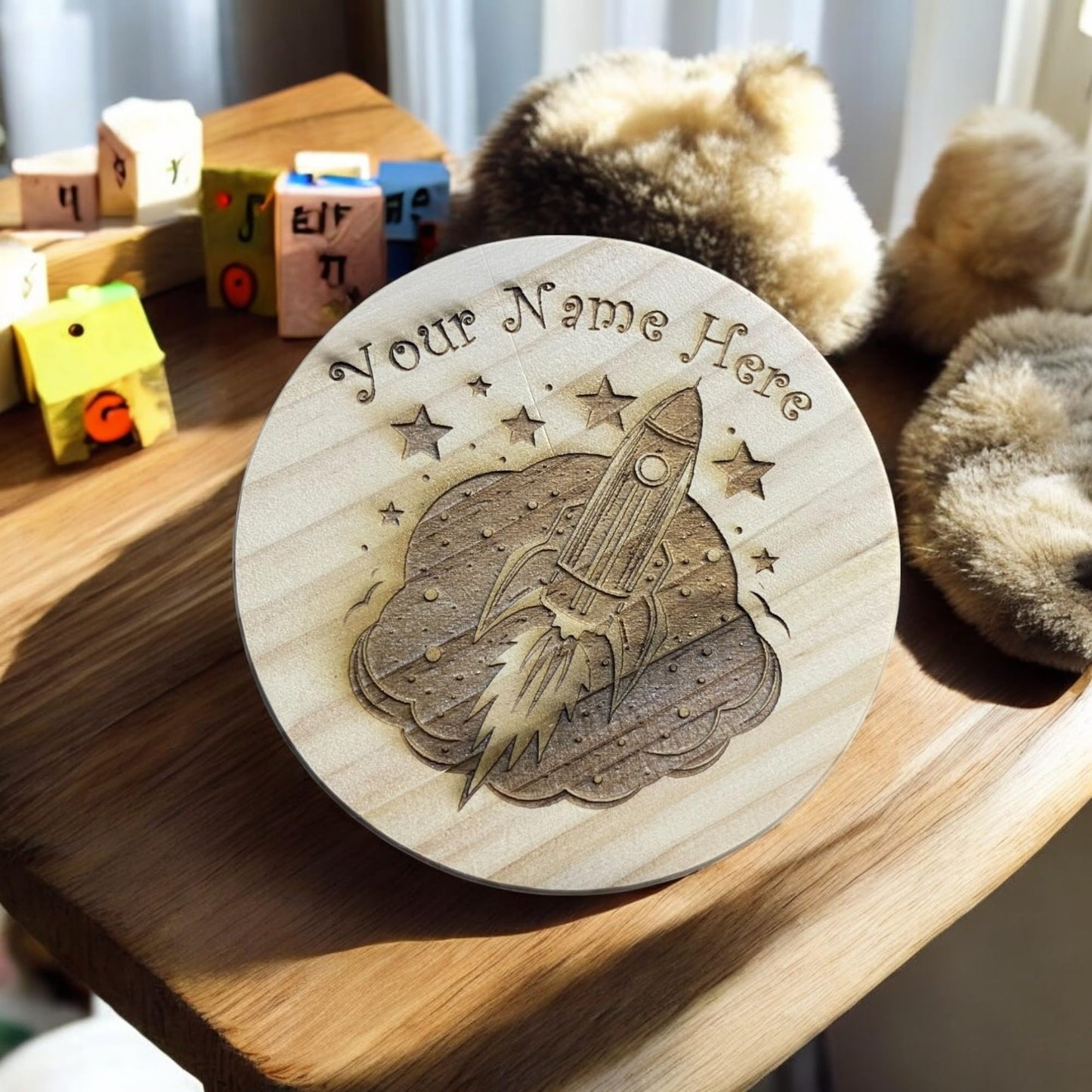 Personalised Rocket Ship Coaster | Ashton and Finch